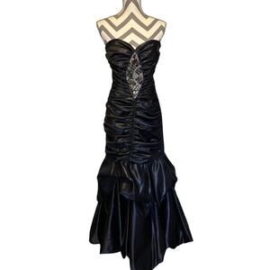 Jessica McClintock Gunne Sax Dress Black Prom Strapless Quinceañera Special 9